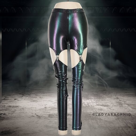 LIP SERVICE 2013 'Trippin' holographic oil slick garter leggings - Picture 2 of 6